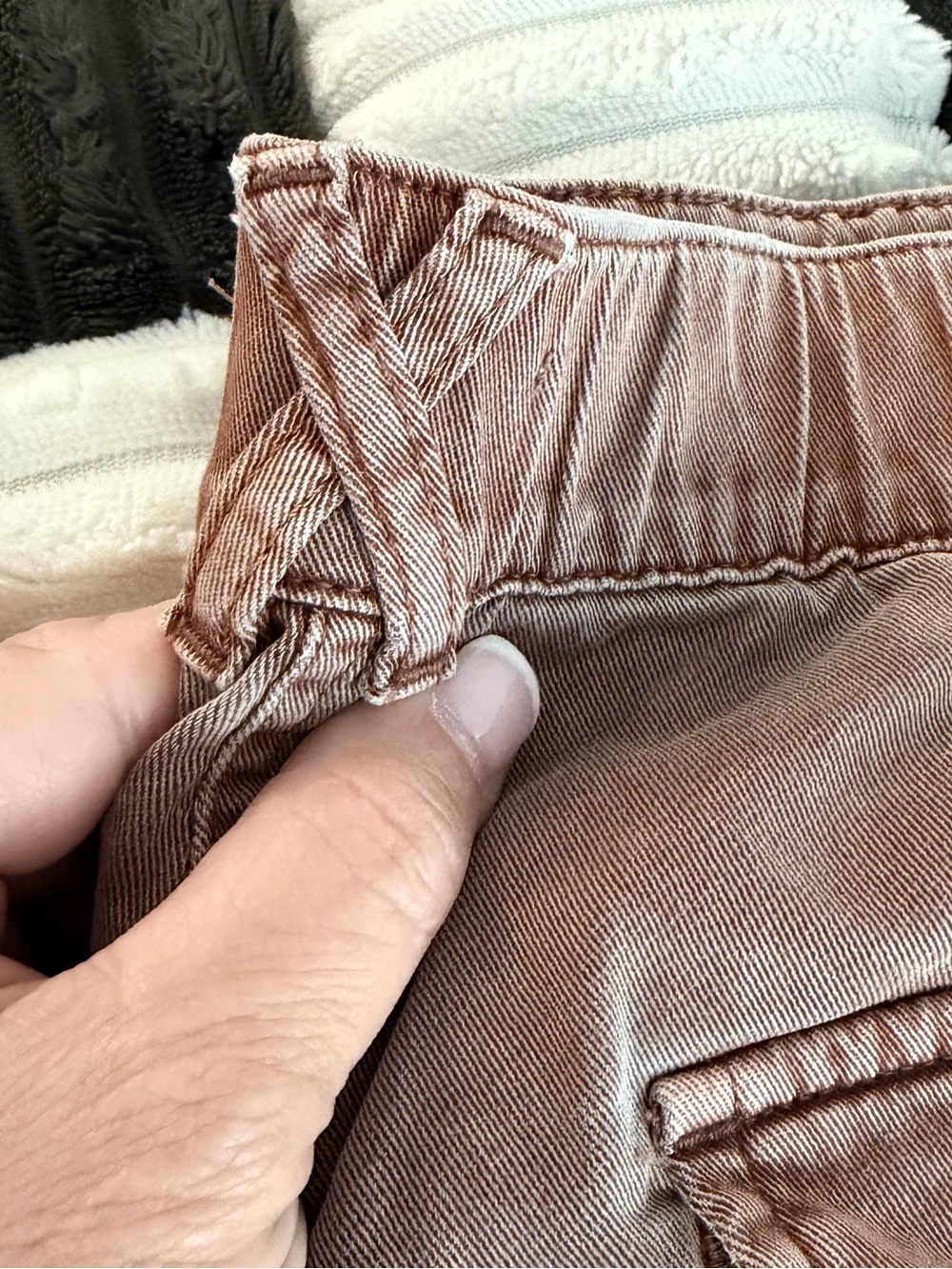 J. Jill Washed Brown Cropped Pants with Tie Waist - Picture 4 of 7